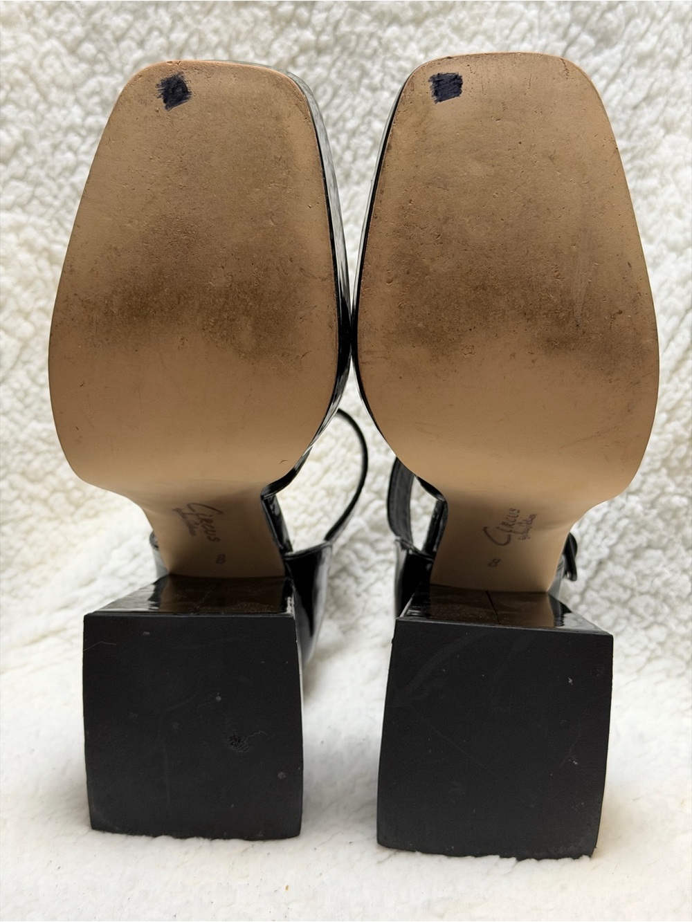 Circus by Sam Edelman Women's Black Patent Square Toe Block Heel Buckle Size 8 - Picture 8 of 12